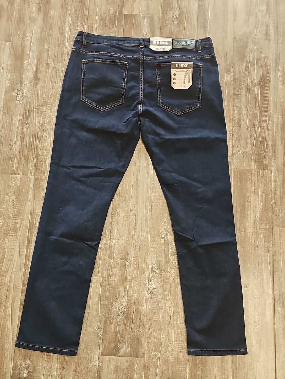 NWT Blu Rock Jeans Flex 4-way Stretch Dark Wash 38 x 32 Slim Fit - Picture 6 of 7